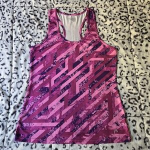 *Head Pink Geometric Print Racerback Athletic Tank Sz M